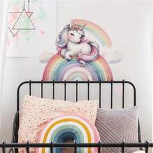 Cute Cartoon Unicorn And Rainbow Removable Wall Stickers For Living Room, Entrance, Bedroom Decoration, Girls/Boys Room, Kids Room, Baby Nursery - Multicolor - View 4