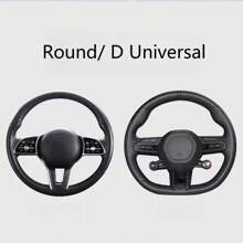 1 pièce Housse de volant élastique en lin de style léopard, respirante et antidérapante. Taille universelle pour tous les modèles de voiture, utilisation toute saison