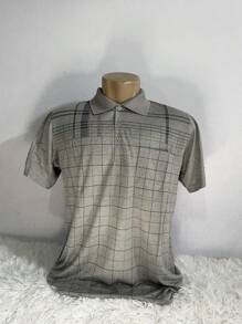 SUN CAI MEN'S POLO NECK T-SHIRT SHORT SLEEVE WITH POCKET CASUAL IMPORTED FASHION - 淺灰色 - 查看 1