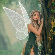 1pc Colorful Angel Fairy Wings Decoration Props Halloween Lady Party Photo Supplies New Year Party Decoration Props,Christmas
