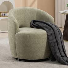 Swivel Barrel Chair, Small Swivel Accent Chair Comfy Round 360° Chenille Swivel ArmChair, Modern Round Accent Arm Chairs For Living Room Bedroom Nursery - 查看 1