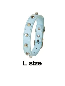 1入組寵物項圈配件，朋克風格尖頭和蘑菇鉚釘項圈，尺寸可調節，不會勒喉，配有鏈條接口，防丟失項圈，適用於小型至大型貓狗 - 淺藍色 - 查看 10