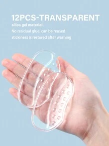2/4/8/12pcs Comfortable And Soft Heel Pads, Transparent Anti-Slip Heel Stickers, Self-Adhesive Anti-Wear Heel Inserts, Heel Care Protectors, Shoe Size Adjuster Tool,For Women High Heels Women Pumps And Men Sneakers Shoes Summer Daily Wear