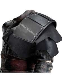 Viking Faux Leather Single Pauldron Shoulder Armor, Retro Medieval Knight Shoulder Armor For LARP/Cosplay Halloween - A - View 3