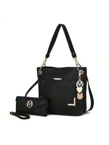 Grace Shoulder Bag & Wristlet Set, Black - Multicolor - View 2