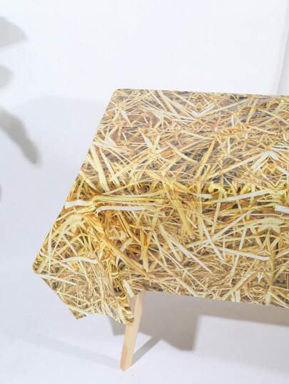 1 件 137*274 厘米/54*108 英寸一次性派对桌布，稻草图案装饰桌布，适合派对和日常使用