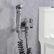 马桶伴侣枪灰色喷枪省空间冲水套装浴室喷枪H型女性洗脸盆