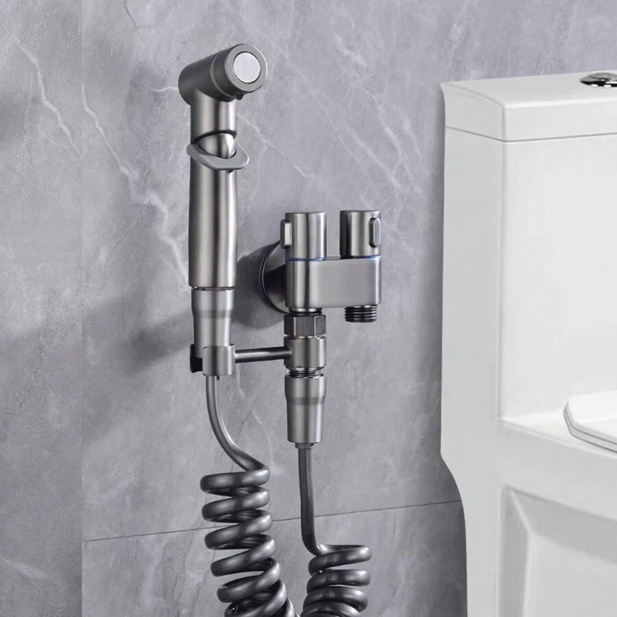 马桶伴侣枪灰色喷枪省空间冲水套装浴室喷枪H型女性洗脸盆