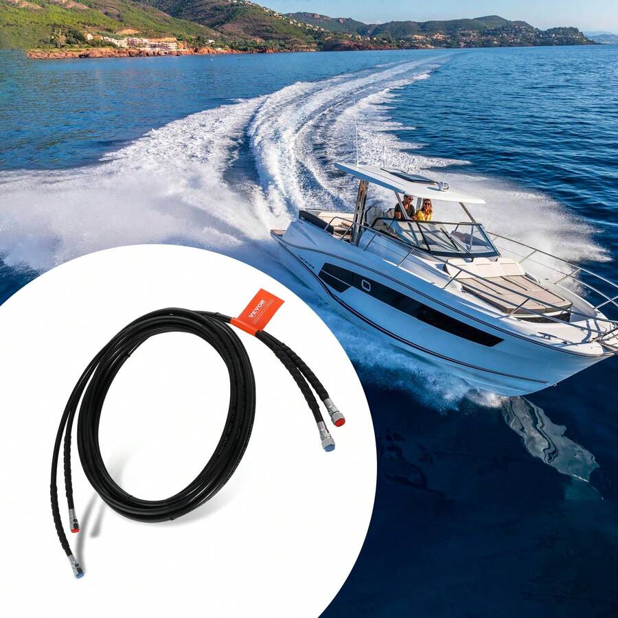 VEVOR Outboard Hose Kit, 20 Ft Hydraulic Steering Hose, 2Piece Leak