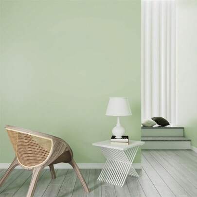 1 卷壁纸粘贴和剥离壁纸加厚米色可移除壁纸绿色防水哑光黄色接触纸米色墙壁自粘台面橱柜架子 PVC 卷，翻新贴纸剥离墙板，墙纸，壁纸，春季装饰物品刷新您的家，拉玛装饰贴纸礼物生日毕业