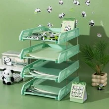 4-Tier Desktop Document Tray, A4 Paper Storage Organizer, Multi-Layer File Folder Shelf, Office Supplies Rack - Multicolor - View 10