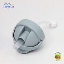 Vaso para beber para niños, de flujo última intervensión, con popote, con asas para niños pequeños, sin derrames, portátil, seguro e inofensivo, accesorios de alimentación para bebés, 250 ml, verde - Gris Claro - Ver 2