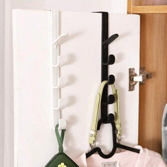 2 piezas Percha de 5 niveles multiuso, gancho para colgar en la puerta, gancho vertical para colgar bolsos, fácil de usar