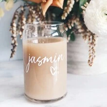 كوب زجاجي مخصص لفترة خطوبتي، كوب قهوة مخصص، علبة زجاجية، هدية ل- السيدة المقبلة على الزواج، هدية حفل استحمام العروس، هدية للعروس المقبلة، هدية للخطيبة، هدية للفتاة، كوب مياه أو مشروبات غازية