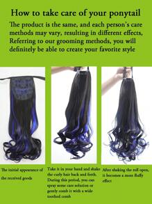 14英寸/18英寸/22英寸合成纤维抽绳马尾夹式假发，适合女性在圣诞节和万圣节佩戴 - 黑色 - 查看 11