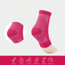 4pairs Solid Color Foot Arch Support Compression Leg Warmers, Sports Ankle Leg Warmers For Running, Breathable Elastic Compression Stockings - Multicolor - View 5