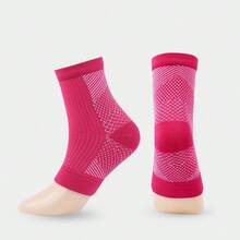 4pairs Solid Color Foot Arch Support Compression Leg Warmers, Sports Ankle Leg Warmers For Running, Breathable Elastic Compression Stockings - Multicolor - View 6