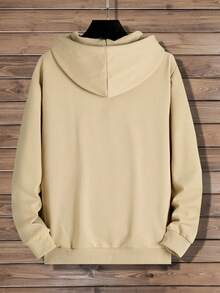 Boyfriend Style Men's Athletic Sweatshirt, Ink Painting Printed Sweatshirt, Stylish Design Long Sleeve Tops, Versatile For All Seasons - Black - View 2