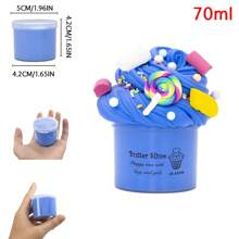 70ML Stretchy Butter Slime Fluffy, Lollipop Donut Scented Charms Slime Kit, Non-Sticky Polymer Clay, For Christmas Plasticine Slime Party Toy