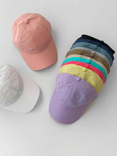 قبعة بيسبول بلون أحادي عصرية للجنسين قطعة واحدة، قبعة شمس رياضية قابلة للتعديل سريعة الجفاف وقابلة للتنفس