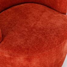 Swivel Barrel Chair, Small Swivel Accent Chair Comfy Round 360° Chenille Swivel ArmChair, Modern Round Accent Arm Chairs For Living Room Bedroom Nursery - 橘色 - 查看 6