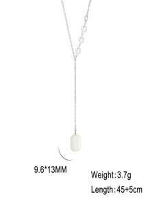 Thép Không Gỉ Hình Bát Giác Mịn Mặt Dây Chuyền Vòng Cổ Tên Tùy Chỉnh Nam Nữ Cá Tính Vòng Cổ Trang Sức Thời Trang Quà Tặng - Bạc - Xem 5