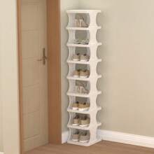 8-Tier Stackable Plastic Shoe Rack, Space-Saving Shoe Organizer For Living Room, Polypropylene Shoe Storage Shelf, No-Tool Assembly, Floor Standing, Home Dorm Shoe Tower - Use Without Electricity,  Material