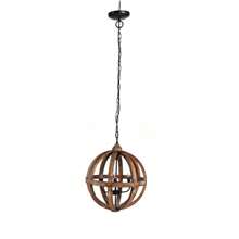 4 - Light Wood Chandelier, Hanging Light Fixture With Adjustable Chain For Kitchen Dining Room Foyer Entryway, Bulb Not Included - màu nâu - Xem 2