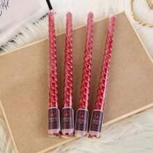 4 件/盒 2.0*25 厘米螺纹蜡烛棒，无烟无味，适用于家庭、餐厅、求婚和婚礼装饰、房间装饰、礼物