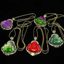 1 件天然玉石镶嵌物、玉石吉祥吊坠、玉石财富吊坠、佛教守护和平项链、全手工雕刻、天然宝石吊坠、石英水晶项链、情侣项链、送给她的礼物、适合节日派对礼物、石英水晶礼物。 - 彌勒佛 - 查看 7