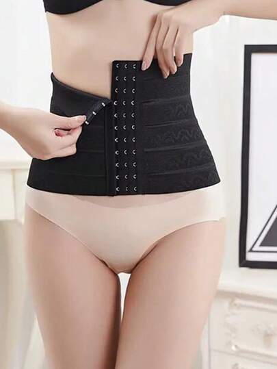 1件装女士透气镂空束腰带，强力塑形压缩带，适合瑜伽、锻炼、健身和日常使用。