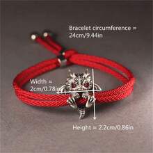 1PC 4 Màu Rồng Bện Vòng Tay, Đỏ/Đen/Xanh Dương/Xanh Dây Dây Đeo Tay, Unisex Hàng Ngày Trang Sức Thời Trang Phụ Kiện Quà Tặng - vòng tay rồng - Xem 3