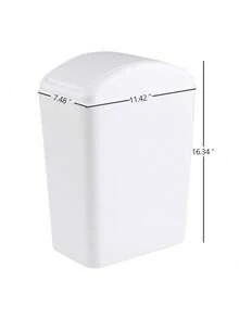 3 Packs 4.5 Gallon Trash Can With Swing Top Lid, Plastic Garbage Bin With Lid - 白色 - 查看 3