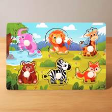 1pc Wooden Puzzle Board 3D Jigsaw Toy, Educational Learning Toy For Preschoolers And Kids 3+ Years Old, Back To School Gift Wooden Toys,Puzzle,Wooden Puzzle,Baby Educational Toys,Puzzles,Education,Caponata,Educational Toys For Baby,Animal Toys,Toys 3 Year Old,Woodland Animals,3d Puzzles - Multicolor - View 20