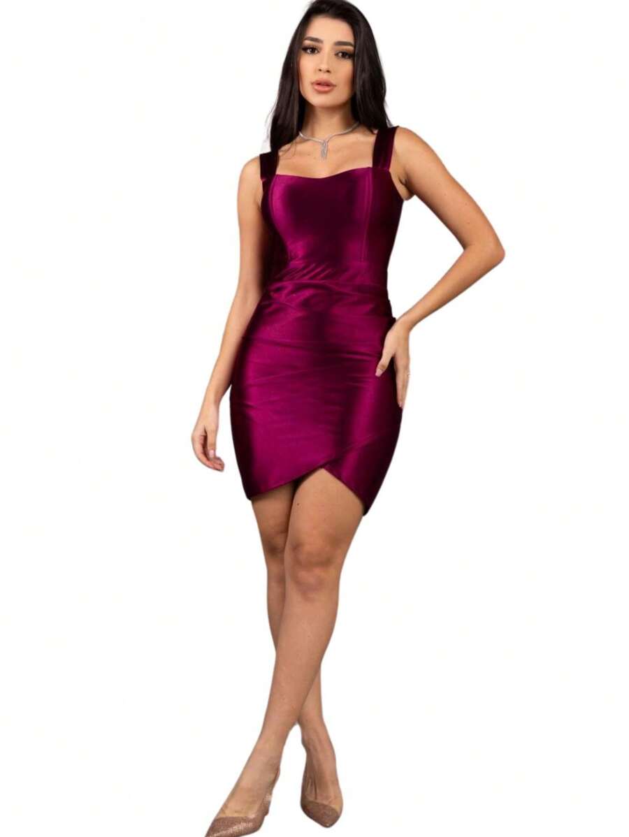 Anny New Colors Dress - Short Satin Strap - Màu tím  Violet - Xem 1