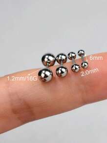 2 件装 20G 耳屏 2-5 毫米球形不锈钢唇钉唇钉平背耳环鼻钉女士耳软骨身体穿孔派对珠宝