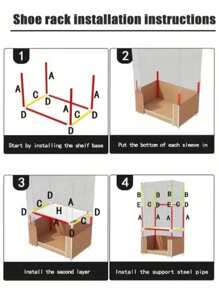Closet Armario Con Puerta Organizador Ropa Zapatos Portatil 3 NIVELES - Multicolor - Ver 6