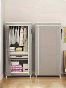 Closet Armario Con Puerta Organizador Ropa Zapatos Portatil 3 NIVELES - Multicolor - Ver 5