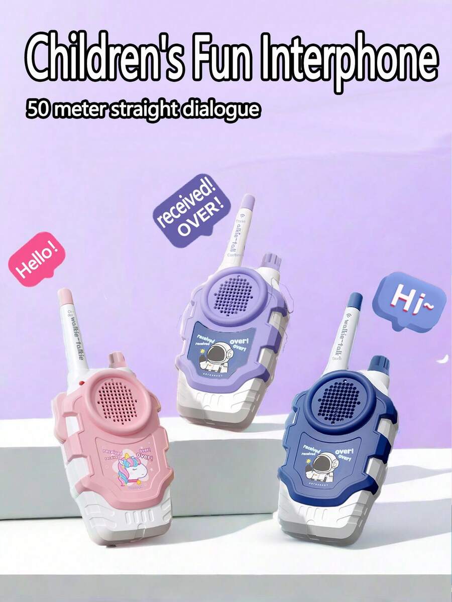 1 对儿童新款对讲机，家庭互动玩具，角色扮演，长距离通信，操作简便，可快速使用，节日礼物