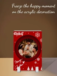 1 pièce Ornement de bureau rectangulaire en acrylique personnalisé pour les photos de Noël des couples, photo personnalisée avec base de décoration de bureau, cadeau photo DIY pour la Saint-Valentin, cadeau commémoratif d'anniversaire unique, décoration de bureau idéale pour les occasions spéciales comme la décoration de Noël à la maison, le mariage, l'anniversaire, la décoration de la maison ou du bureau, etc. pour les meilleurs amis et la famille. (Il y a 4 modèles à choisir)