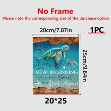 1 Piece Undersea Turtle Everyday Is A New Beginning Canvas Wall Art Artwork Home Decor For Bedroom Living Room Bathroom Frameless Posters, Wall Art, Room Decoration Stuff Gifts Birthday Graduation Coastal Decor Coastal Decor Beach Decor