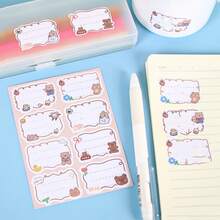 6 piezas Pegatinas con nombre autoadhesivas, pegatinas con nombre de cuaderno lindo, pegatinas de etiquetas manuscritas, pegatinas de etiquetas de dibujos animados y pegatinas de etiquetas pequeñas, un total de 48 pegatinas, 6 hojas, pegatinas pequeñas multiusos - Multicolor - Ver 3