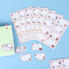 6 piezas Pegatinas con nombre autoadhesivas, pegatinas con nombre de cuaderno lindo, pegatinas de etiquetas manuscritas, pegatinas de etiquetas de dibujos animados y pegatinas de etiquetas pequeñas, un total de 48 pegatinas, 6 hojas, pegatinas pequeñas multiusos - Multicolor - Ver 6