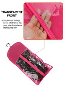 1 zestaw wieszaków na peruki, uchwyt na przedłużki do włosów, przechowywanie peruk na wiele peruk, torby do przechowywania z wieszakiem, uchwyt na perukę, pyłoszczelny, przechowywanie przedłużek do włosów z haczykiem, przedłużki do włosów, peruki i akcesoria (czarne) gorący róż, fioletowy, 1 szt. wieszaka na perukę i 1 szt. przechowywania peruk