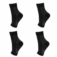 4pairs Solid Color Foot Arch Support Compression Leg Warmers, Sports Ankle Leg Warmers For Running, Breathable Elastic Compression Stockings - Multicolor - View 20