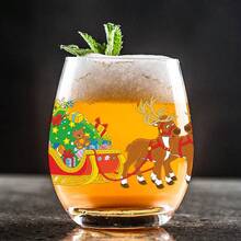 1 件 18 盎司酒杯 玻璃水杯 咖啡杯 酒杯 红酒杯 酒杯 高脚杯 适合饮酒者的礼物 圣诞礼物 适合派对、晚宴、家庭聚会 酒杯、圣诞礼物、圣诞快乐、情人节礼物 - 透明 - 查看 2