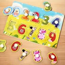 1pc Wooden Puzzle Board 3D Jigsaw Toy, Educational Learning Toy For Preschoolers And Kids 3+ Years Old, Back To School Gift Wooden Toys,Puzzle,Wooden Puzzle,Baby Educational Toys,Puzzles,Education,Caponata,Educational Toys For Baby,Animal Toys,Toys 3 Year Old,Woodland Animals,3d Puzzles - Multicolor - View 4