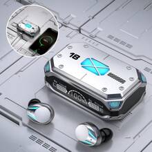 True Wireless Gaming Headsets - Low Latency, High Sound Quality, Breath Light, Sweat-Resistant, Comfortable Fit For Running And Sports - Ideal For Gamers And Fitness Enthusiasts - 銀色 - 查看 6