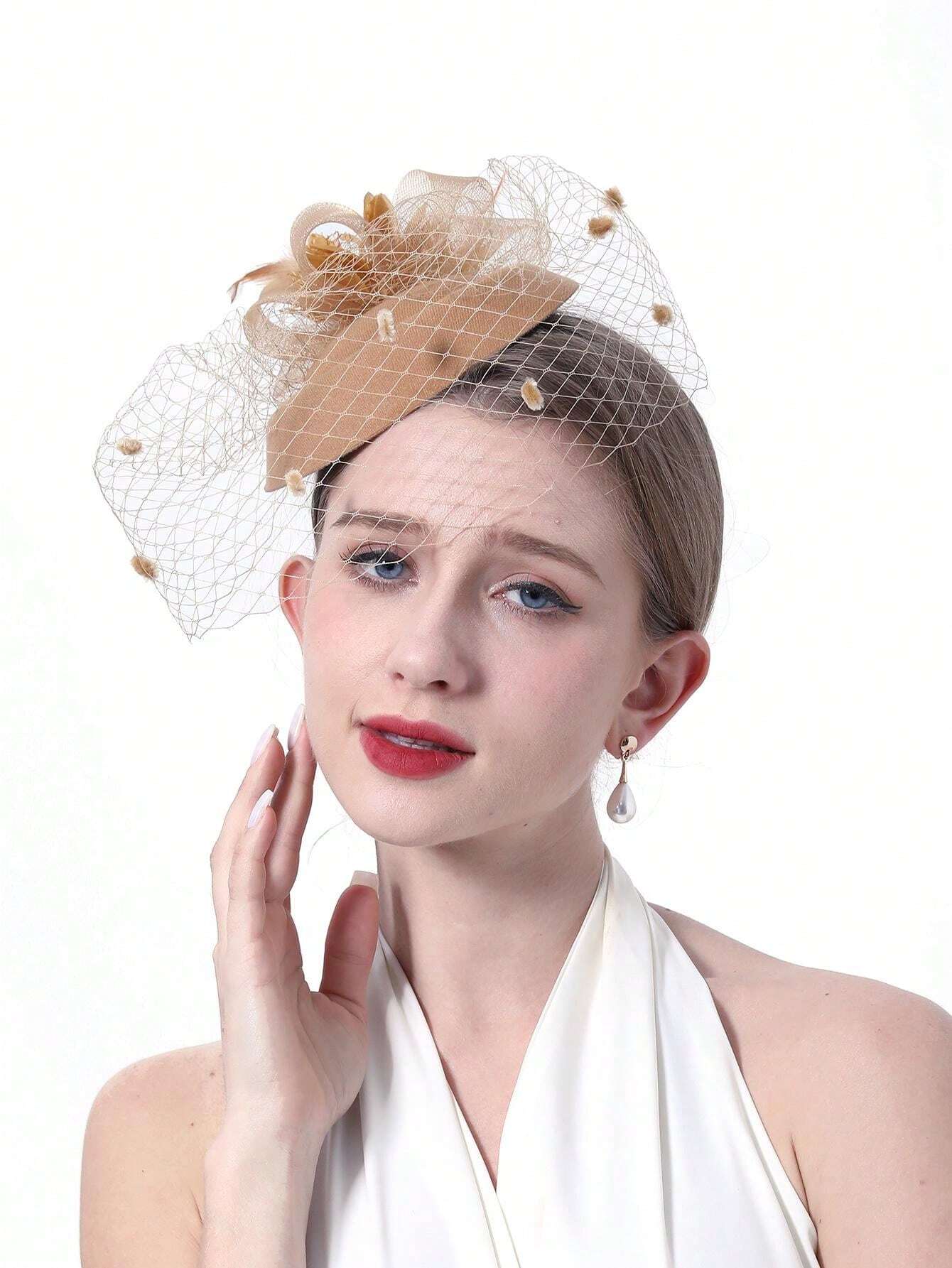 1 Pc Fascinators Pillbox Hats For Women, Tea Party Hat And Short Lace