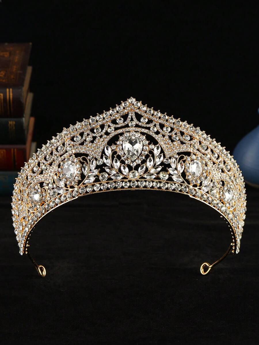 1pc Bohemian Style Rhinestone Crown, Suitable For Weddings, Anniversaries, Birthdays And Other Holidays - Half Crown - View 1
